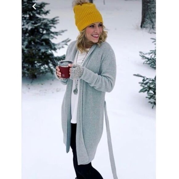 Cabi Grey Exhale Long Line Sweater Cardigan #5445 Size Small - Picture 2 of 9